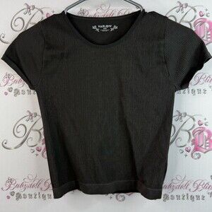 Harlow T-shirt top stretchy dark grey Black Women's Top cropped shirt